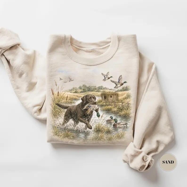 Midwest Sweatshirt Vintage Deer Sweater Hunting Season Trending Gift Old Money Preppy Sweatshirt Country Western Boutique Outdoorsy Woodland Creature Cool Gift
