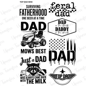 Top Dad Mini DTF Transfer Gang Sheet 24.5" wide x 36" long. Direct To Film Mini Gang Sheet