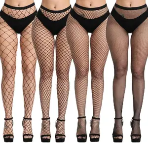 GENERIC Women's Plus Size Fishnet Tights, 4-Pair Pack of Assorted Style Mesh Pantyhose, Stretchy Hosiery for Costumes & Everyday Wear