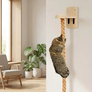 🐈 Satisfy Natural Instincts | Wall Mounted Cat Climbing Rope | Thick Sisal Scratcher Toy For Vertical Play