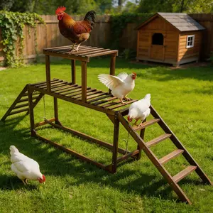 Chicken perch swing, chicken feeding stick with ladder, chicken coop perch