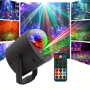 Party Lights DJ Disco Ball & LED Stage Strobe Light with Sound-Activated 10ft USB-C Cable,Remote,Disco Lights for Parties Indoor Use,Birthday,Dance,Clubs,Bar,Living Room,Weddings, Holidays Décor