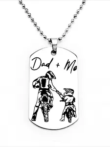 DAD+ME Stainless Steel Necklace for Motorcyclists - The Perfect Father-Son Gift, a Fun Family Affection Accessory, Exquisite Jewelry Gift