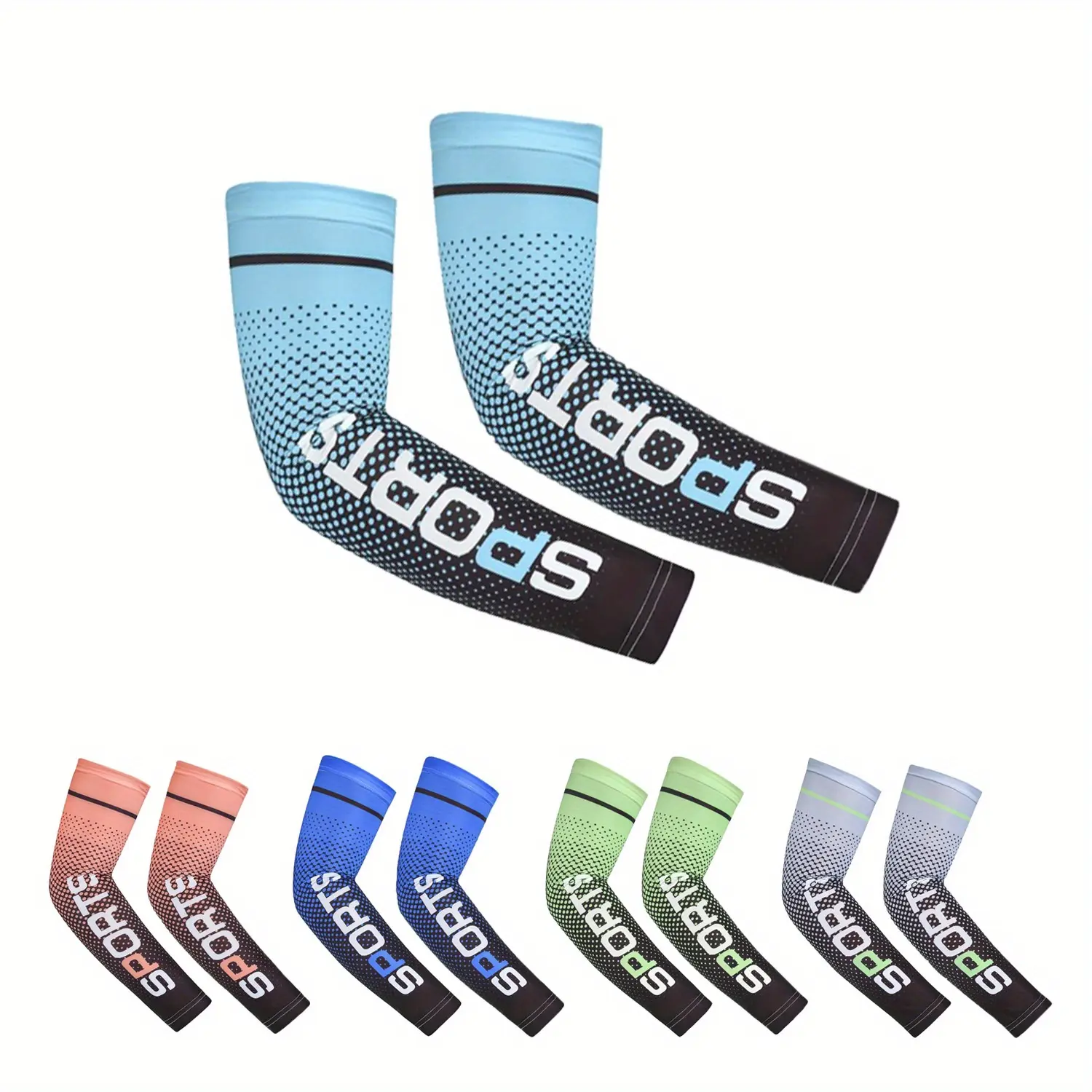 5 Pairs Arm Sleeve UV Sun Protection Sleeves Cooling Sports Sleeve Anti Slip Ice Silk Warmers Arm Covers for Men Women