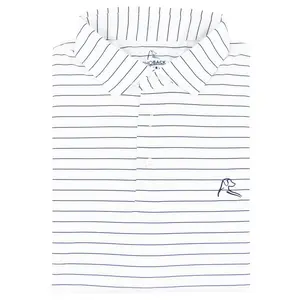 The Captain Stripe Men Performance Polo Breathable Quick Dry Fabric Short Sleeve Golf Shirt Classic Stripe Design Casual Summer Outfit Comfortable Flexible Fit Daily Wear S-5XL