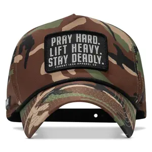 Pray Hard. Lift Heavy. Stay Deadly. Patch Waterproof Weekender Snapback
