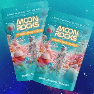 Moon Rocks Freeze-Dried Candy: Sour Colorful Comets – Crispy Tangy Candy Bites That Pop With Flavor - 2 Pack