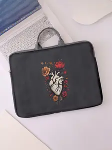 Heart Pattern Notebook Bag, Soft Laptop Sleeve, laptop bags, Tablet Case, Zipper Storage Pouch, Casual Style, All Seasons, Valentine's Day Gift