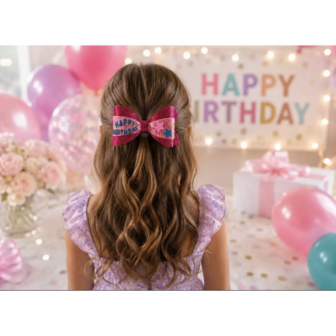 Happy Birthday Collection Chic Hairbows for All Hair Types and Hairstyles Interchangeable and Versatile