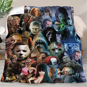 Fashionable Halloween horror movie character blankets, plush microfiber blankets and throws make you more relaxed, suitable for all seasons