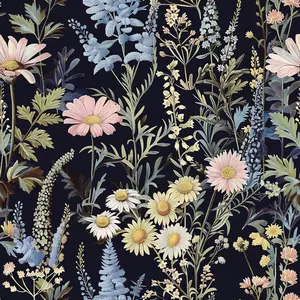Floral Peel and Stick Wallpaper Vintage Floral Contact Paper 15.7"X118.1" Dark Flowers Wallpaper Peel and Stick Boho Daisy Self Adhesive Removable Wall Paper for Bedroom Decorative Vinyl Nukofal