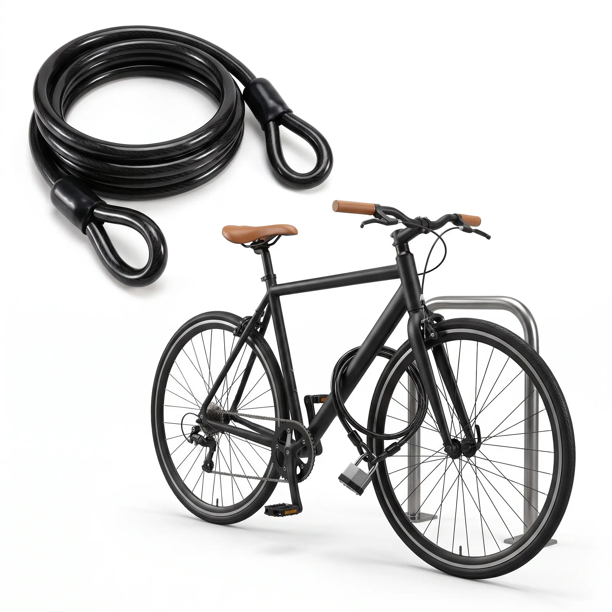 Cut Resistant Reinforced Braided Steel Keyed Cable Bike Lock, Heavy Duty Anti-Pry Weatherproof Anti-Rust Security Lock with 2 Spare Keys, Scratch-Free PVC Protective Sleeve for Bikes, E-Bikes, Scooters, Motorcycles & Outdoor Equipment