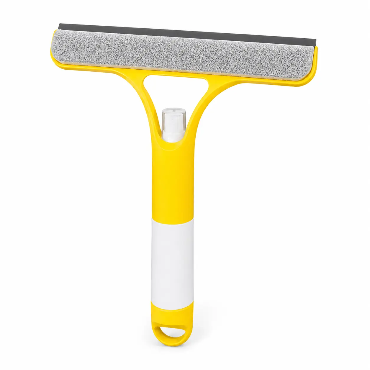 3 in 1 Window Cleaning Scraper, Squeegee and Microfiber Scrubber with Spray for Glass, Mirrors, Shower Doors and Car Windshields