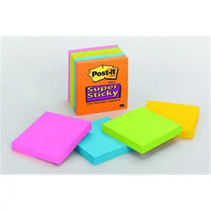 3M Company MMM6545SSAN Sticky note Notes Super Sticky Neon Fusion Colors 3 X 3 5 Pads
