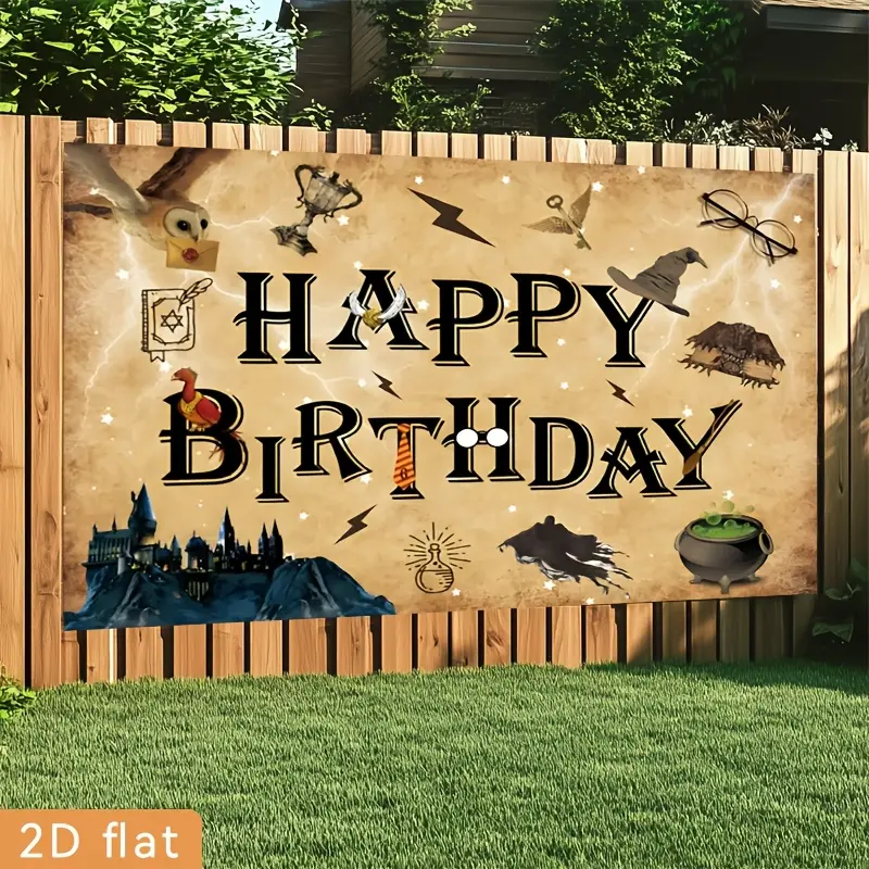 2D Flat, [party Banners] 2D Flat Banner, 1pc Backdrop, Festival Party Decoration. Home Dance Party. Happy Birthday. Fashion. Personality. Attractive Patterns. Pretty for Party Decor Home, Farm, Room, Garden,
