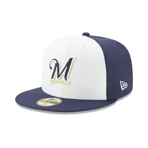 [10757138] Mens New Era MLB Diamond Era 59Fifty Fitted Cap Milwaukee Brewers