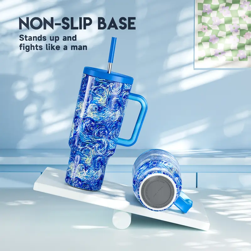 40oz Vacuum Flask, Vacuum Insulated Tumbler, Stainless Steel Water Bottle with Handle, Large Capacity Drinking Cup for Home Office Outdoor Camping 3