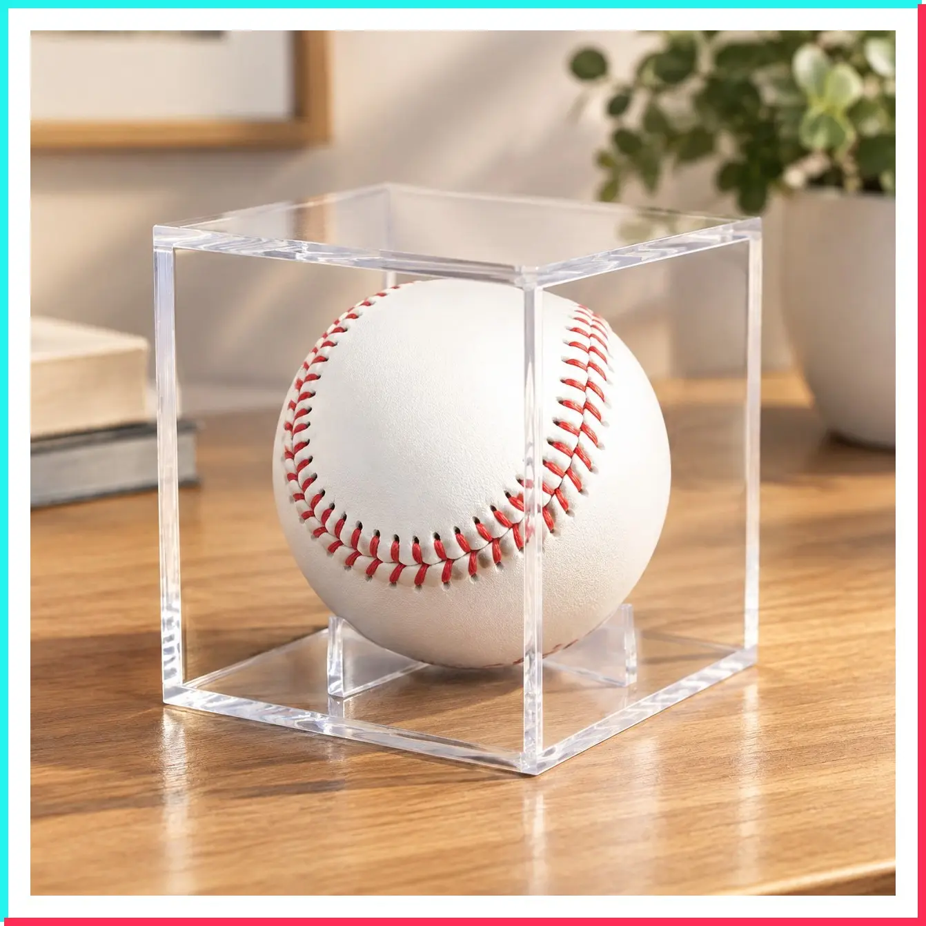 2 Pack UV Protected Clear Acrylic Baseball Display Cube