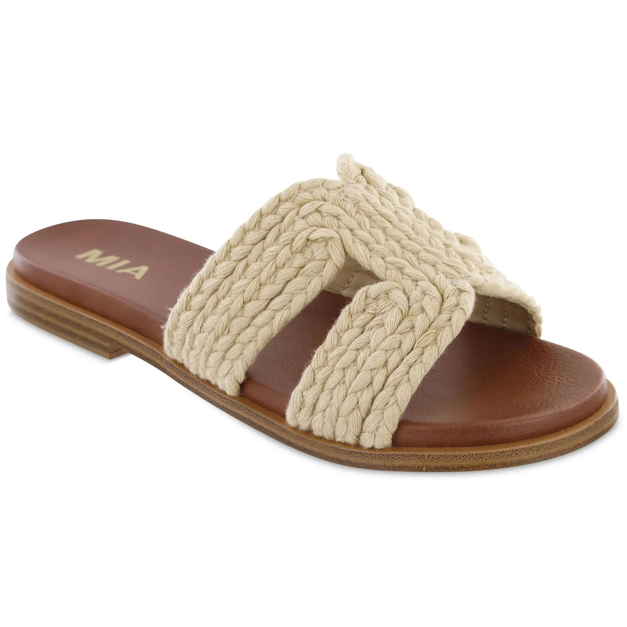 MIA Braided Woven Slip-On Sandals - Poet