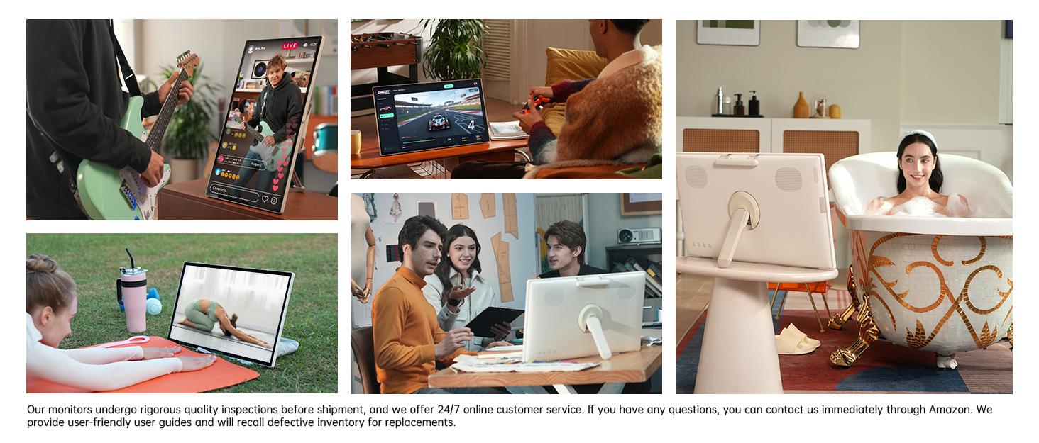 KTC MEGAPAD 25 in FHD Portable Touchscreen Monitor, Computer Accessories with Built-in Camera, USB-C, 5000mAh (Google EDLA Enabled)
