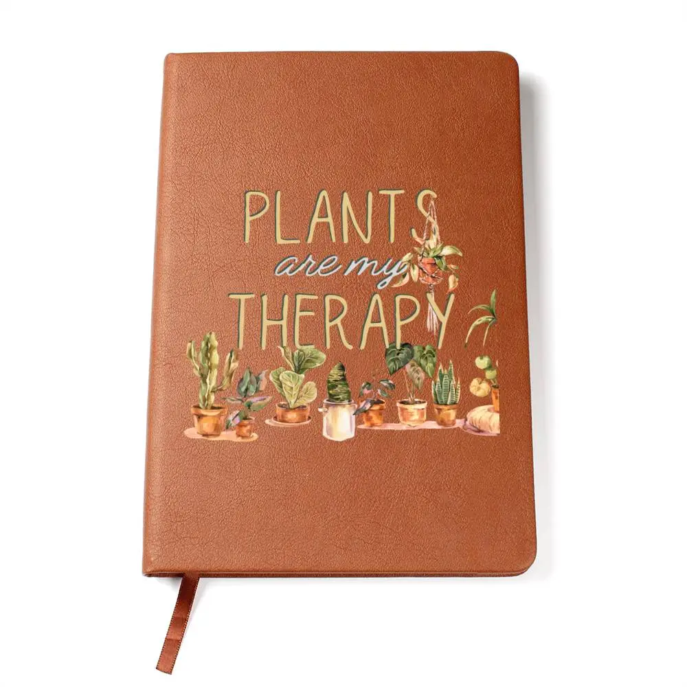Custom Vegan Leather Journal for Plant Enthusiasts - 8.5in, 200 Pages, Leather Notebook Cover, Ribbon Bookmark, Custom Printed Design, Sprout Your Creativity Office Stationery, Unique And Memorable Gift