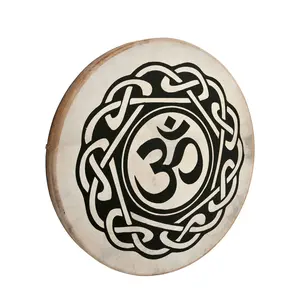 Dobani Pretuned Goatskin Head Wood Frame Drum w/ Beater 22-by-2-inch Om