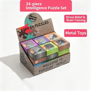24-Piece Brain Teaser Puzzle Set, Logic & Focus Training Toy, Fun Stress Relief Game for Adults & Kids, Enhance Intelligence & Achievements