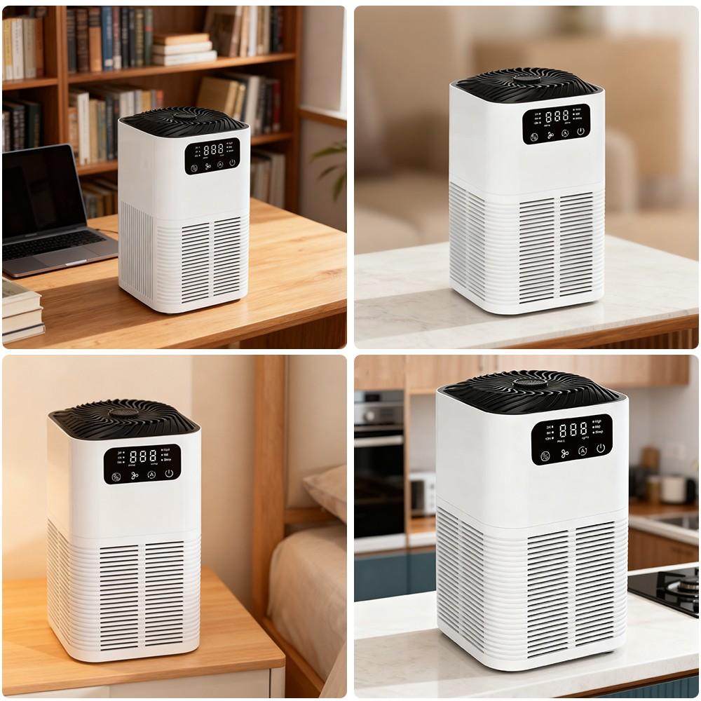 Air Purifier for Home Large Room, H13 HEPA Air Cleaner with Activated Carbon, 360° Air Intake, Ultra Quiet 25dB, LCD Display, Timer, Aromatherapy, Pet Odor Smoke Dust Removal