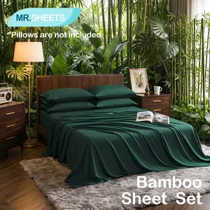NTBAY Cooling Bamboo Sheet Set, Soft, Breathable & Temperature-Regulating Bedding for All-Season Comfort