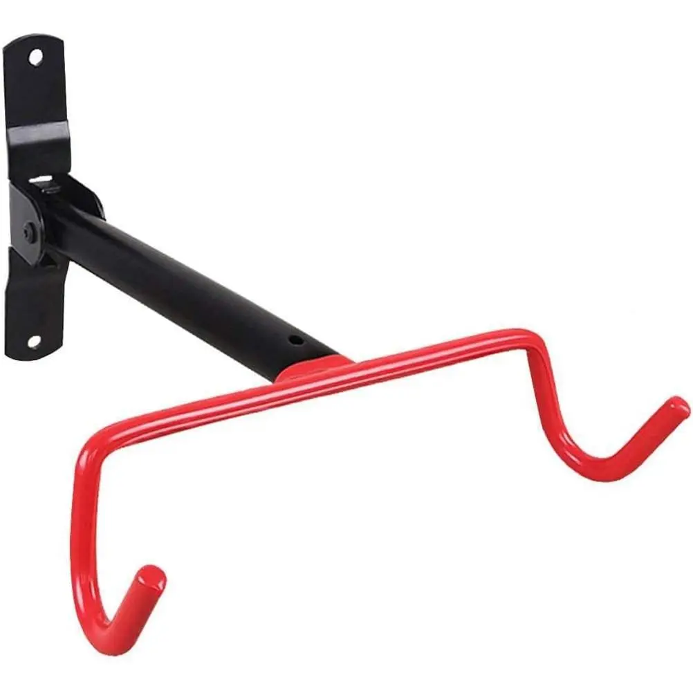 Bike Wall Mount Bike Hanger Foldable Bicycle Storage Horizontal Bike Rack Bike Hook for Garage Indoor Shed with Screws Red