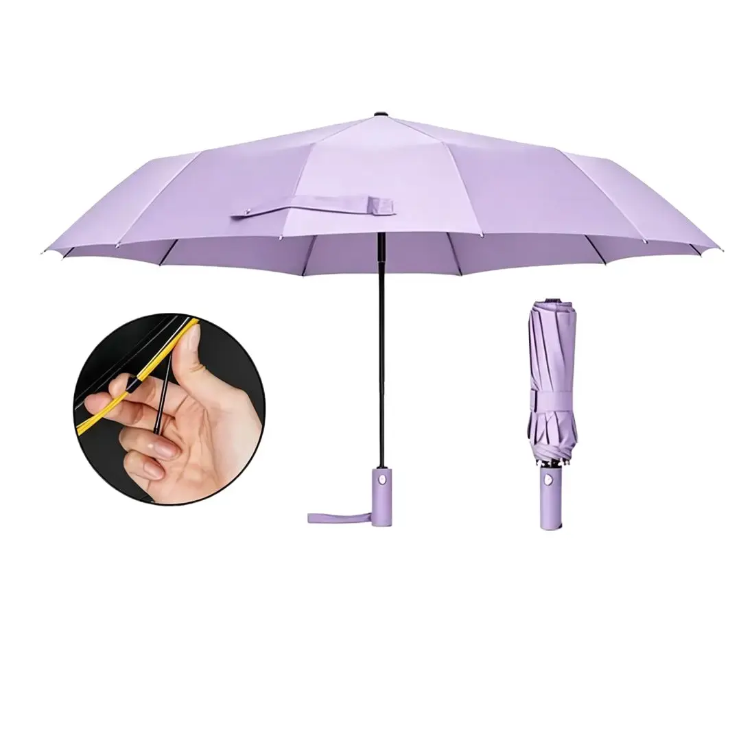 Rainproof Waterproof Umbrella, 24-Rib Stainless Steel Fully Automatic Double-Keel Large Windproof Anti-UV/UVB Portable Foldable Handheld Dual Folding Wisteria Flower & Solar System Designs All-Weather Home Supply for Daily Commute, Rainproof Umbrella, Lil