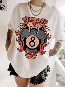 Comfort Color Lucky Leopard Tee, Comfort Colors Traditional Tattoo T 8 Ball Shirt, Grunge Streetwear Vintage Western Lucky Me Shirt Yallternative Aesthetic