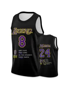 Mamba 24 8 Basketball Jersey Black Mesh Tank，Legend Sportswear