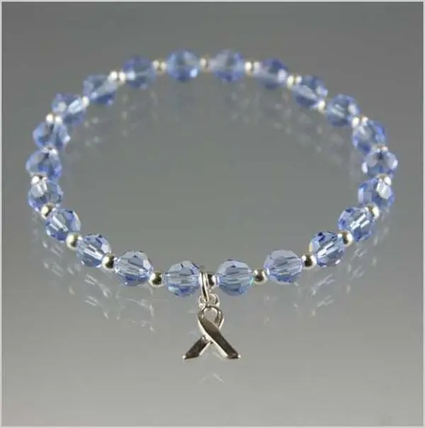 Esophageal Cancer Awareness Bracelet | Periwinkle Crystal Sterling Silver