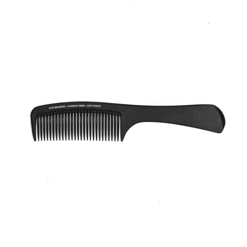 Live Bearded Carbon Fiber Classic Comb - Anti-Static Grooming & Shaping Beard Comb