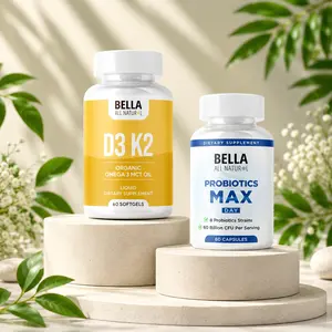 Bella All Natural: D3 K2 Softgels + Probiotics Max Day