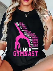 100% Cotton Unisex I Am A Gymnast Motivation Handstand Gymnastics Women Girl T-Shirt