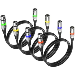 METYONLASER 4-Pack DMX Cables with XLR Male to Female Caron Connectors, 1.2m/3ft Lengths for Stage Lighting Equipment DMX Signal Protocol Connection,summervibes