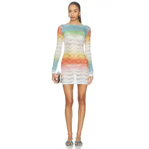 Missoni Long Sleeve Mini Dress in Multicolor