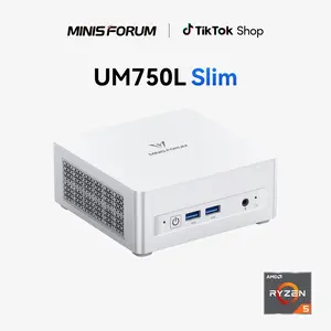 MINISFORUM UM750L Slim Mini PC AMD Ryzen 5 7545U(6C/12T, Up to 4.9GHz), 16GB LPDDR5 RAM 1TB SSD Mini Computer, Triple Display USB4/HDMI/DP, 2.5G LAN, USB3.2, WiFi 6E, BT5.2, Radeon 740M Office Home