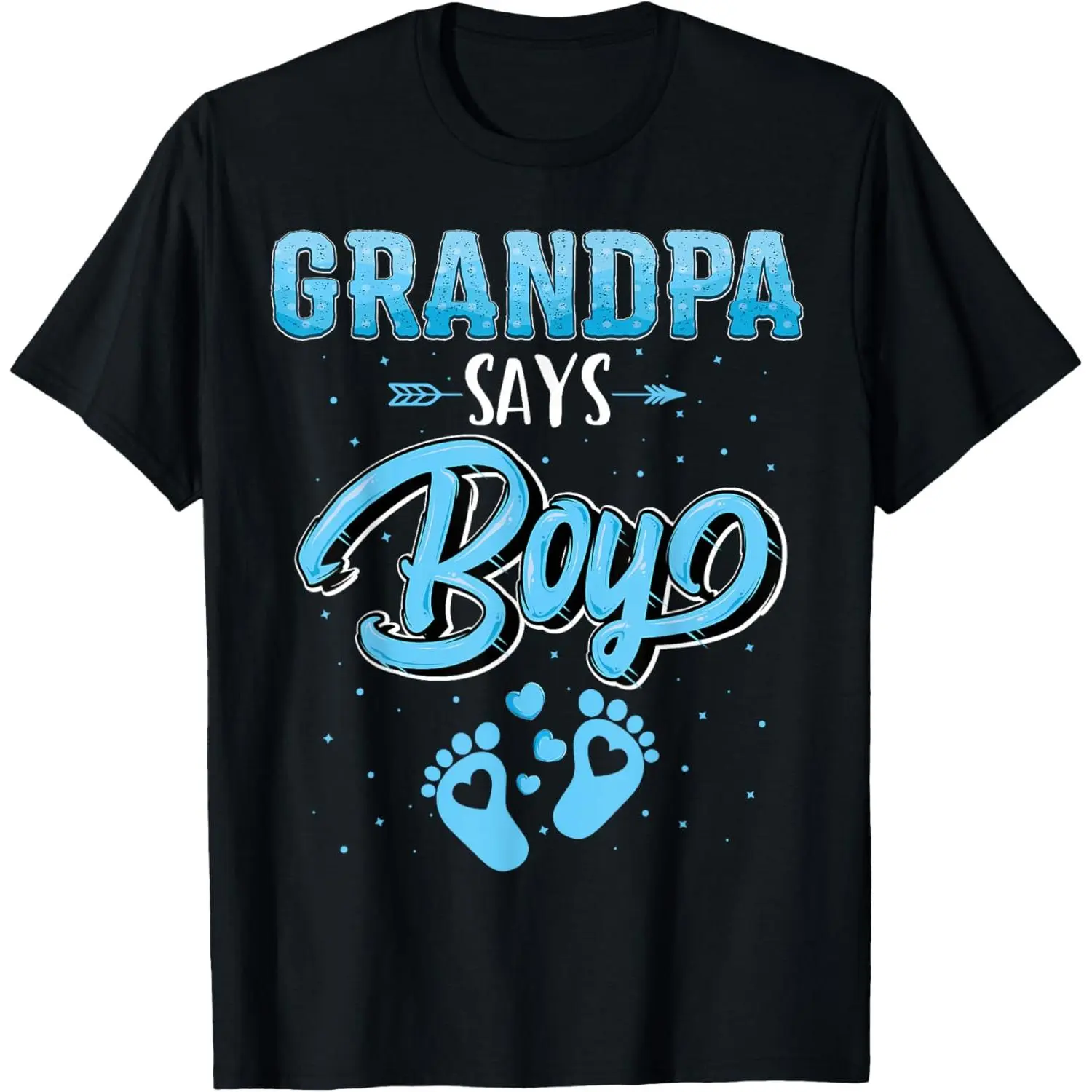 Gender reveal Grandpa says Boy baby matching family set T-Shirt