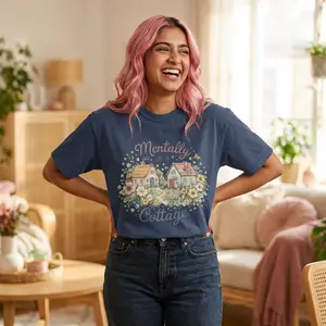Mentally in a Cottage T-shirt | Floral Cottagecore Houses, Cozy Country Vibe