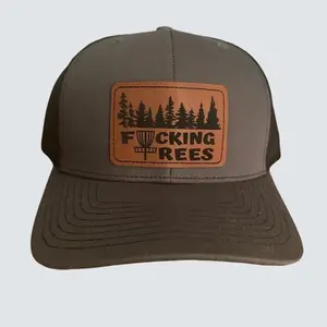 Disc Golf Leather Patch Hat, Funny Frisbee Golf Trucker Cap, Outdoor Sport Style Headwear, Gift for Players Fans Coaches Men Women