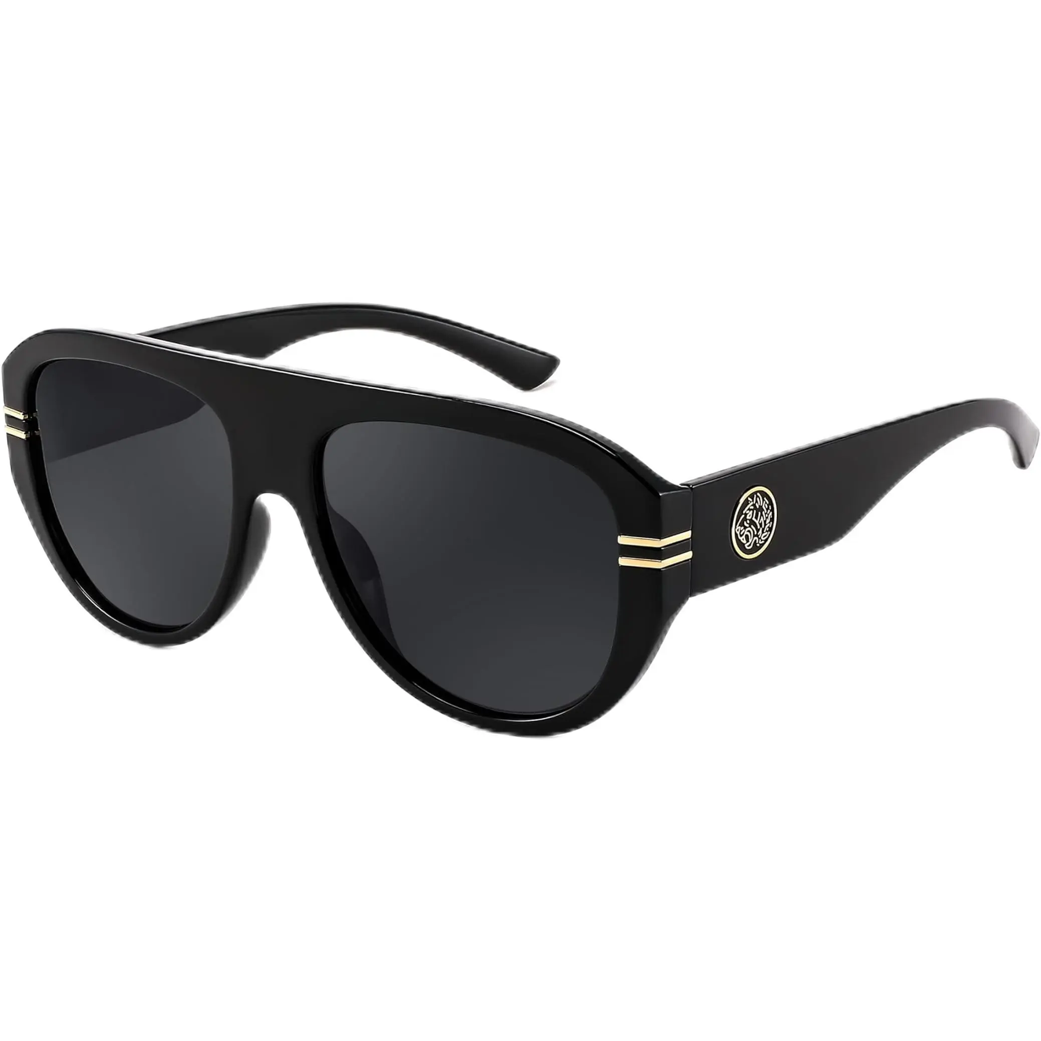 FEISEDY Retro Polarized Oversized Sports Sunglasses for Men, 70s Vintage Plastic Frame, Men's Sunglasses with Polarized Clarity & Single Lens B4150, 1970S Classic Men's Sunglasses