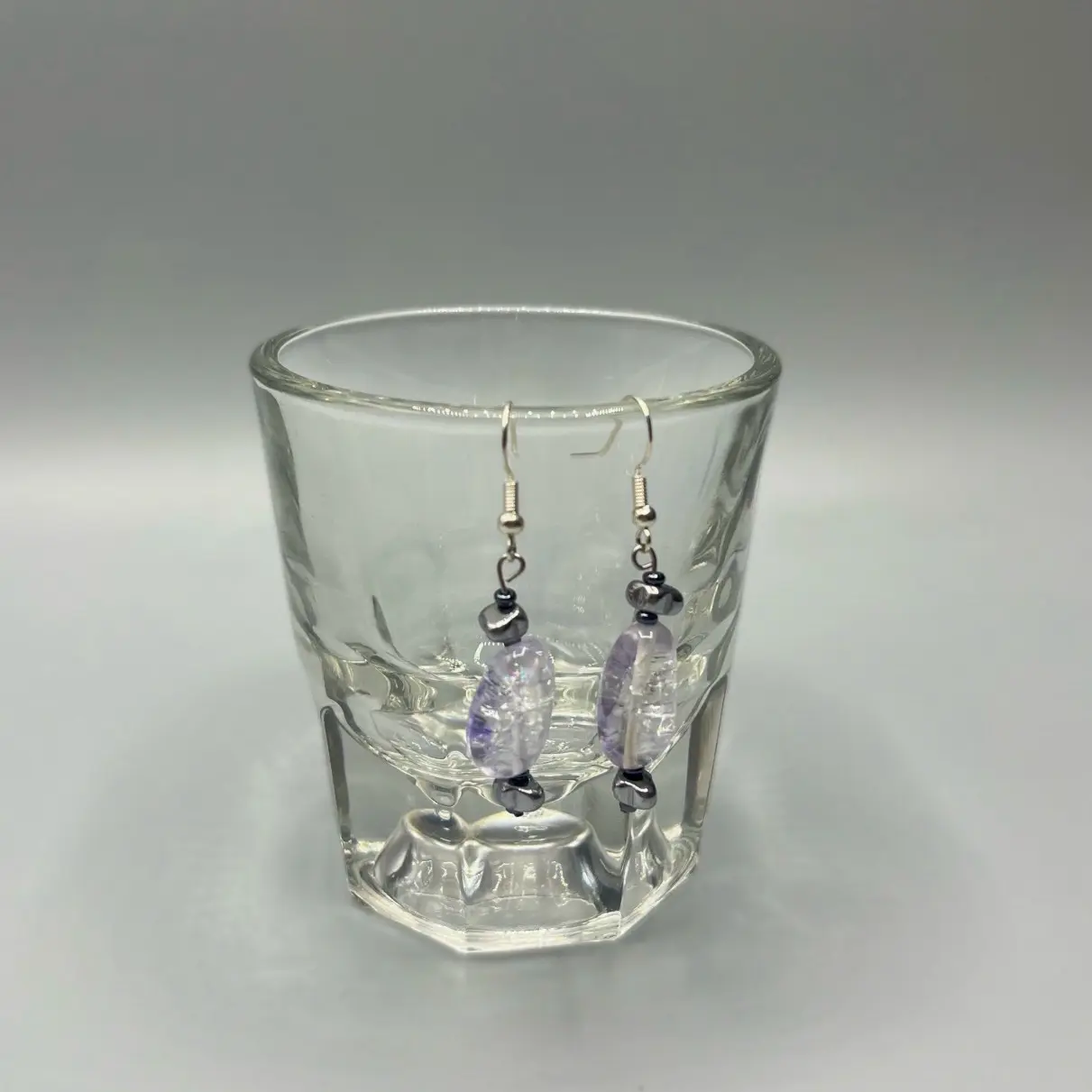 Iced Hematite Earrings