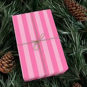 Pink stripped wrapping paper
