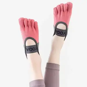 Grippy Toe Separator Yoga Socks Non-Slip for Yoga Pilates & Barefoot Workouts Home Gym Use Enhance Stability Comfort