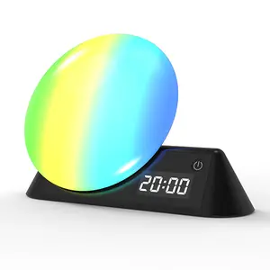 Flower Dance Smart LED Lamp Sunrise Alarm Clock with Nature Sound Mood Light Wake Up Light Alarm Digital Alarm Clock for Gentle Wake Up Experience and Soothing Nature Sounds