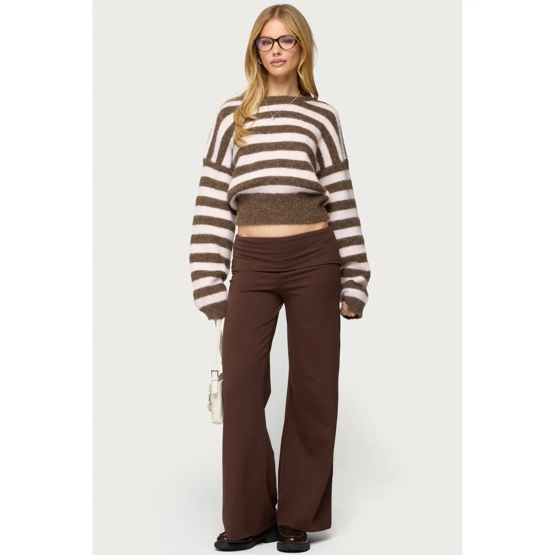 Petite Wide Leg Fold Over Pants