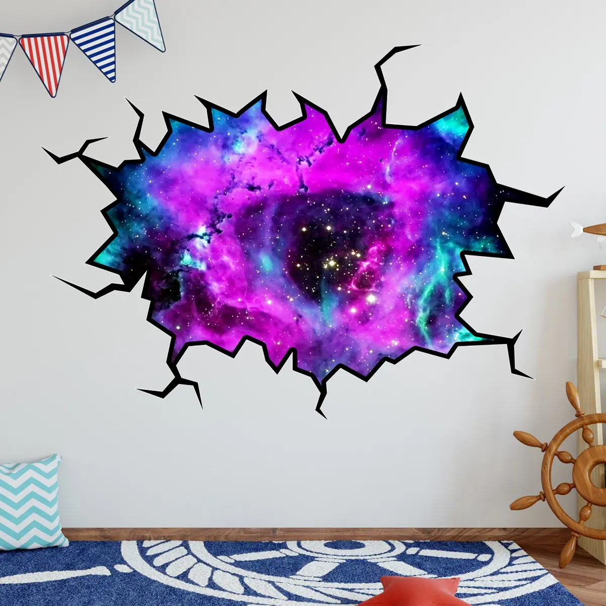 Outer Space Galaxy Wall Crack Removable Peel & Stick Mural Decal VWAQ - WC2